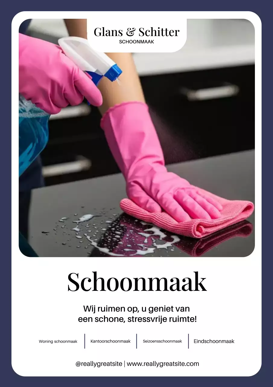 Roze moderne schoonmaakreclameposter
