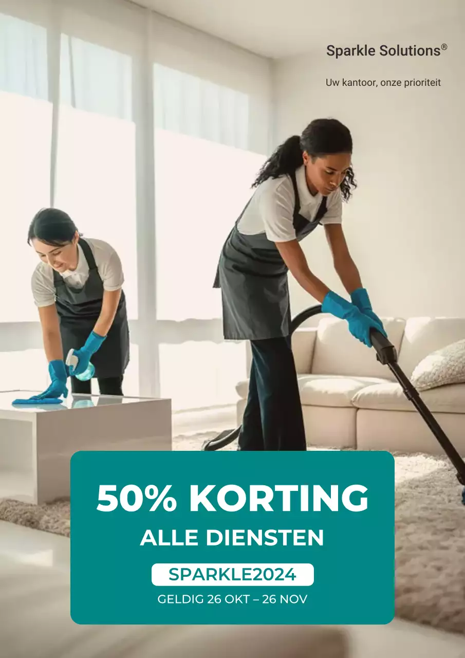 Beige moderne schoonmaakpromotieposter