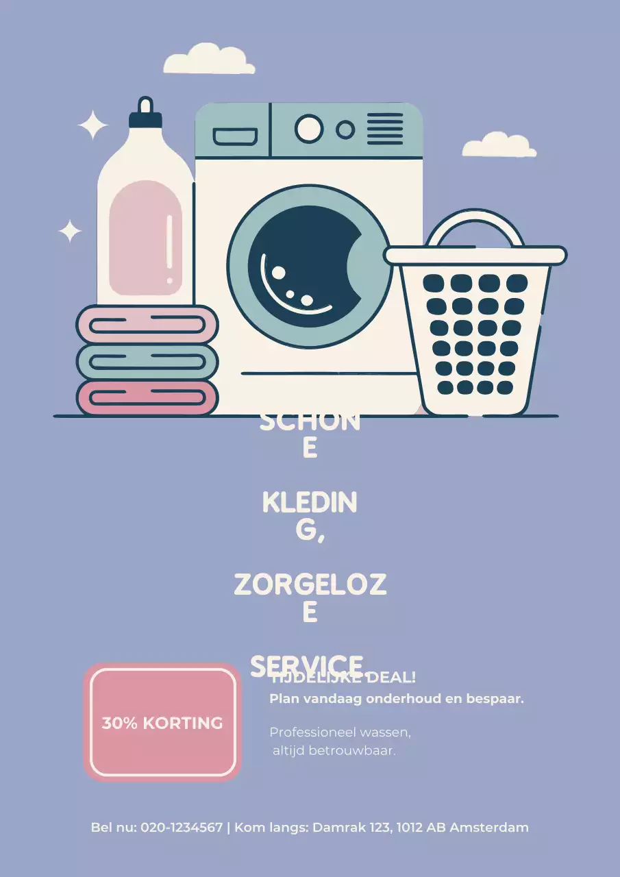 Blauwe moderne waspromotieposter