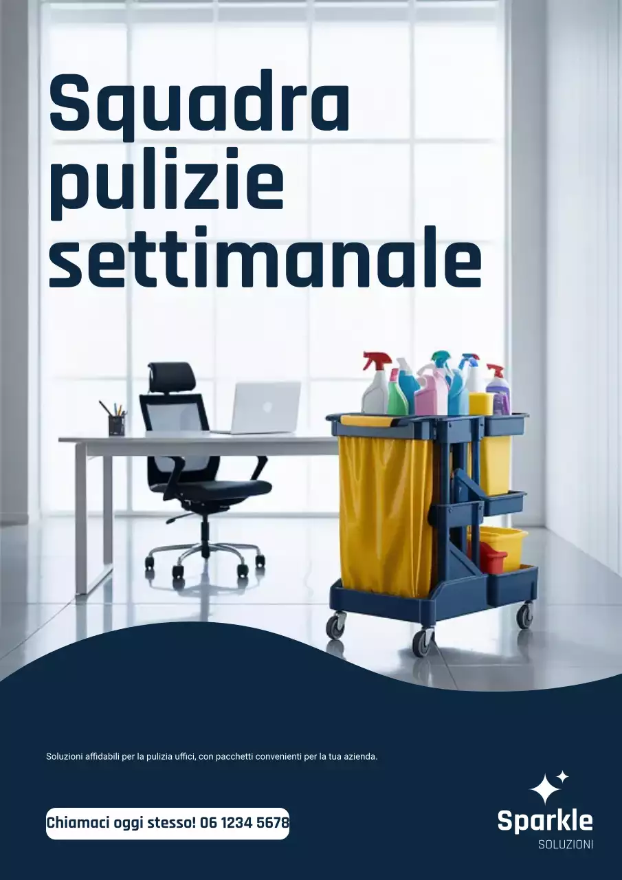 Manifesto pubblicitario del servizio di pulizia moderno della Marina
