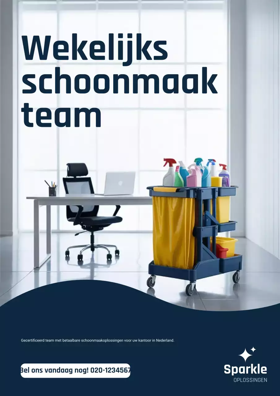 Advertentieposter voor Navy Modern Cleaning Service