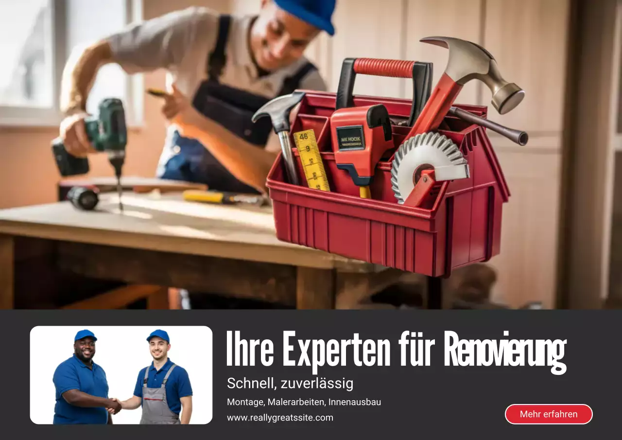 Rotes modernes Reparatur-Werbeplakat