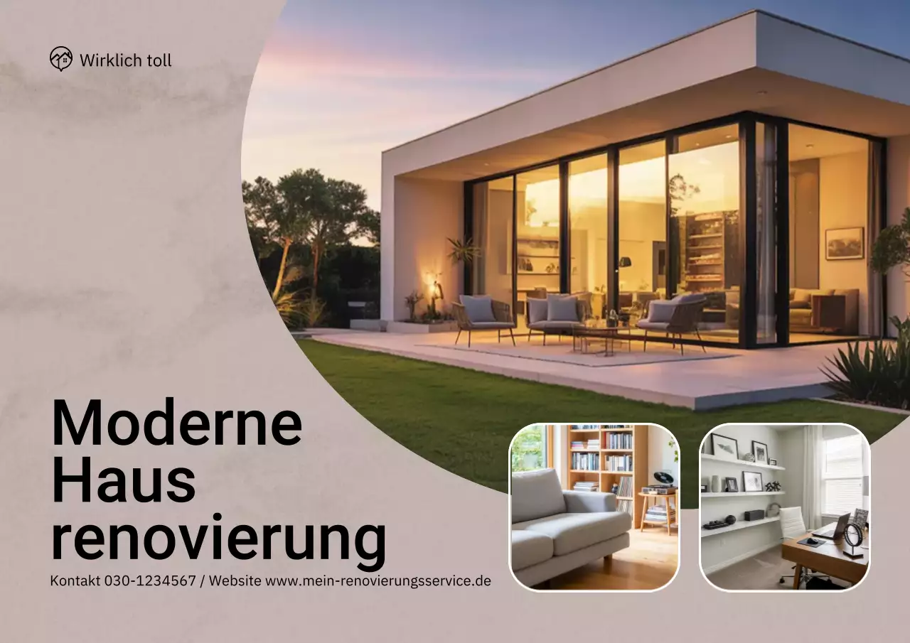 Beiges modernes Wohnwerbeplakat