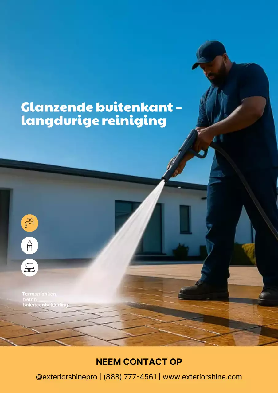 Blauwe moderne schoonmaakreclameposter