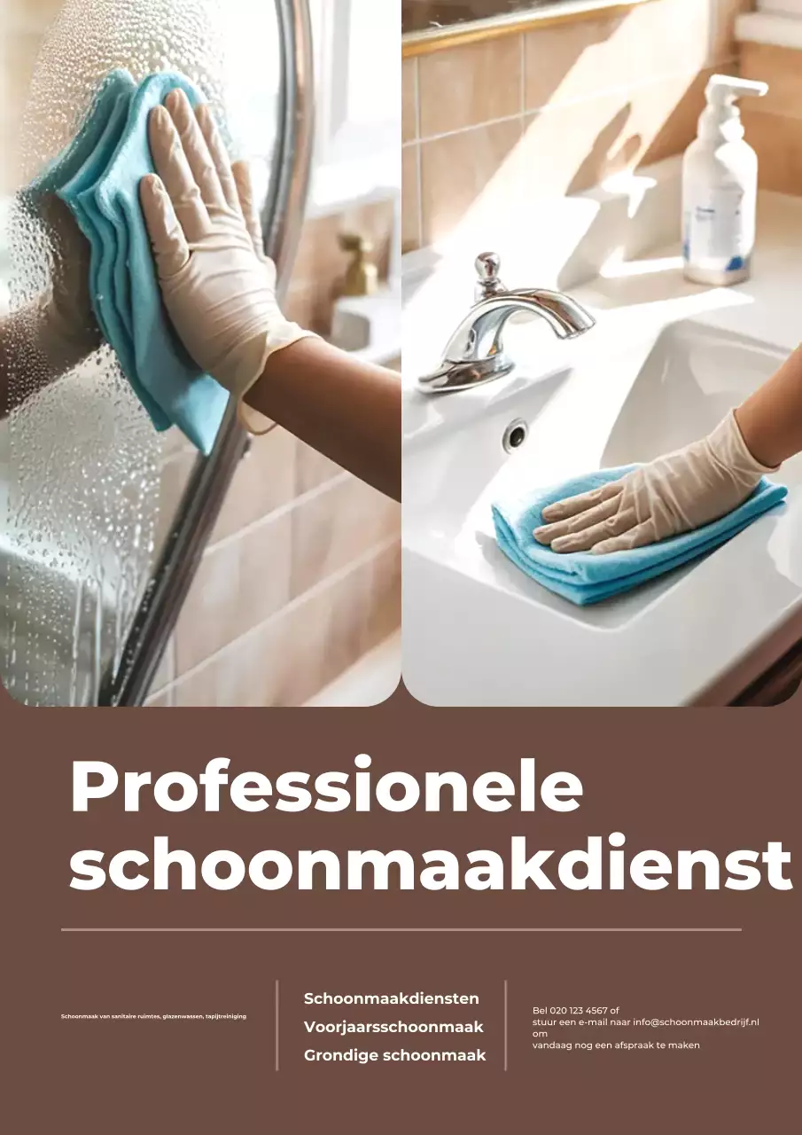 Promotieposter voor Brown Modern Cleaning Services