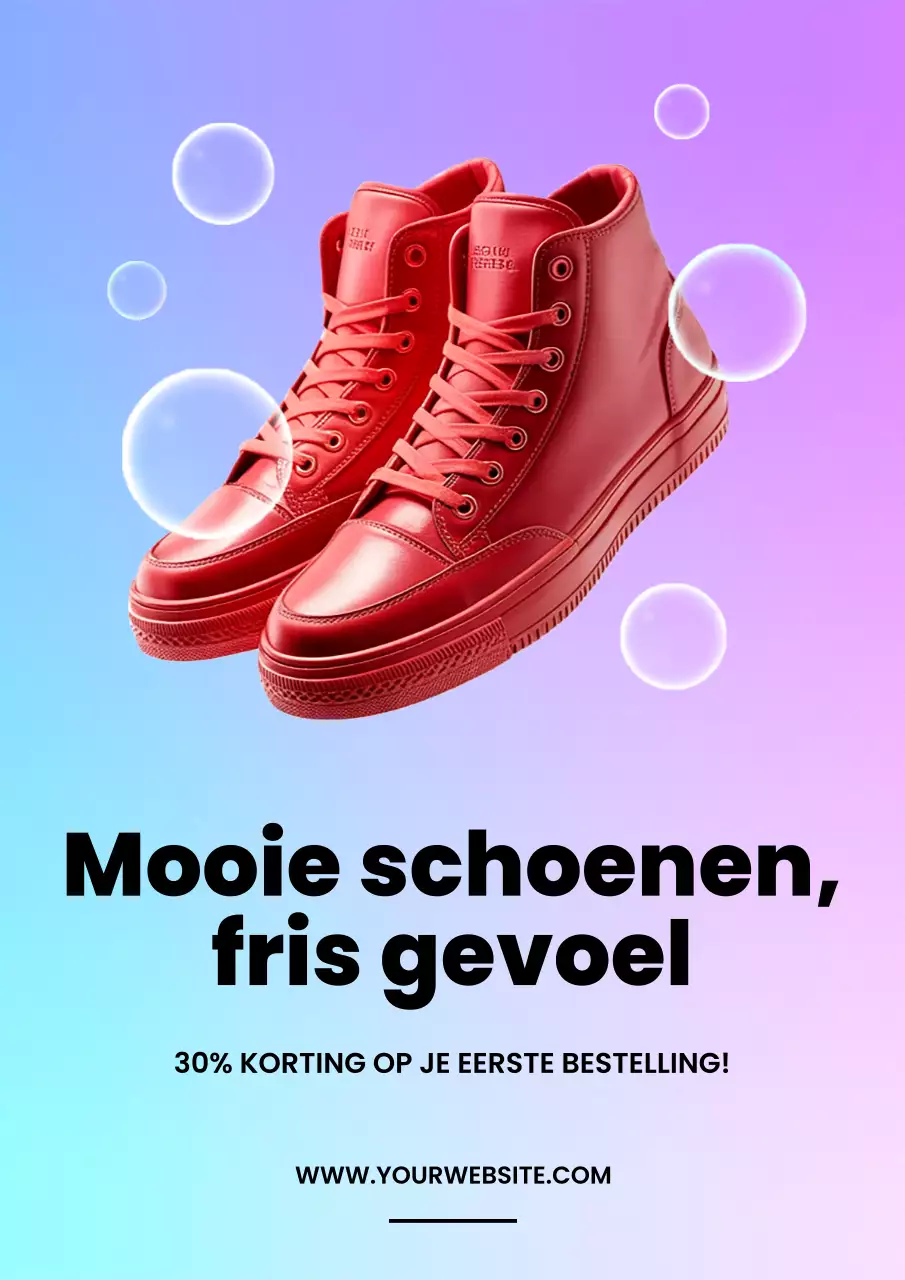 Rode moderne schoenen advertentie promotieposter