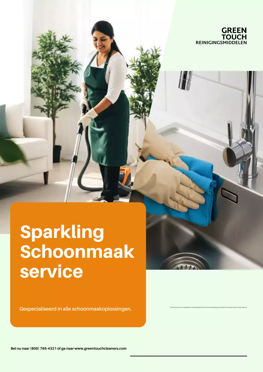 Oranje moderne schoonmaakpromotieposter