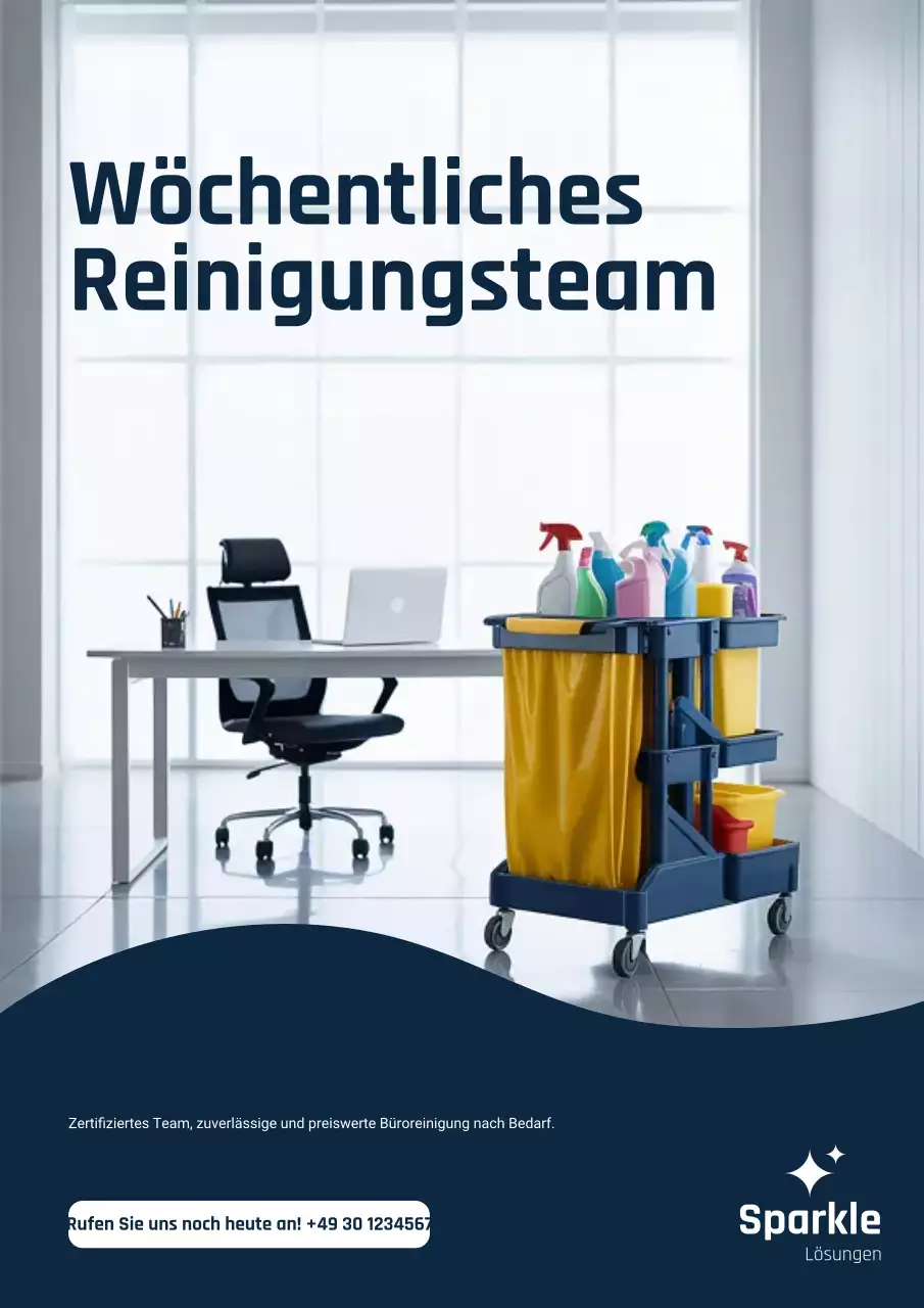 Modernes Reinigungsservice-Werbeplakat der Marine