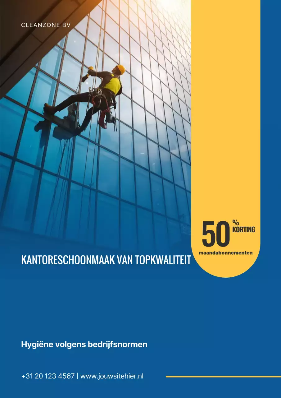 Blauwe moderne schoonmaakdienst advertentieposter