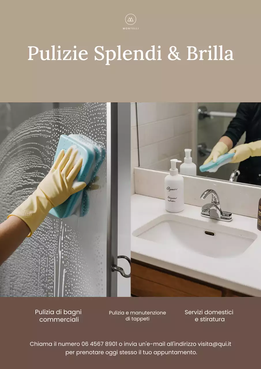 Manifesto pubblicitario di Beige Professional Cleaning Services
