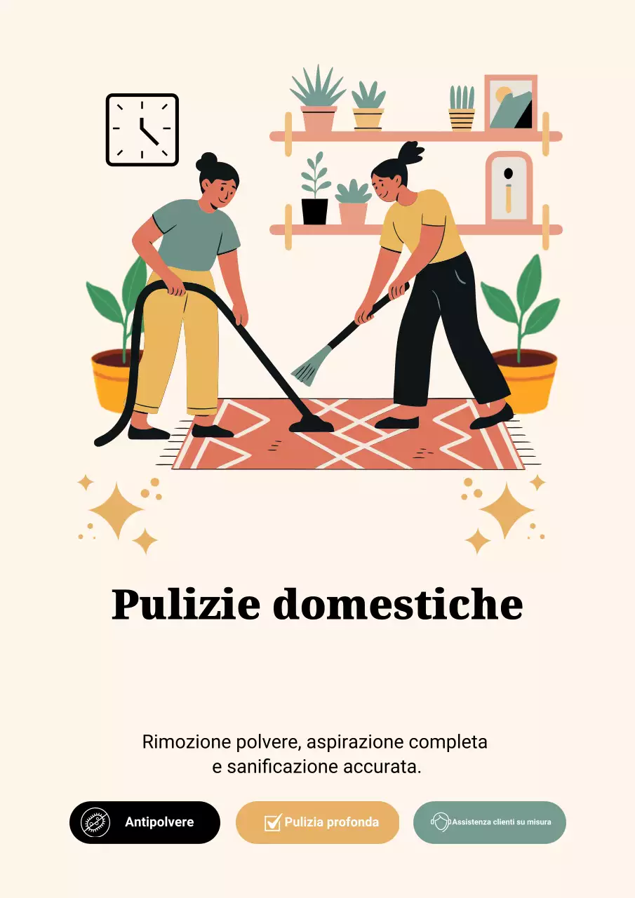 Manifesto pubblicitario beige per la pulizia moderna