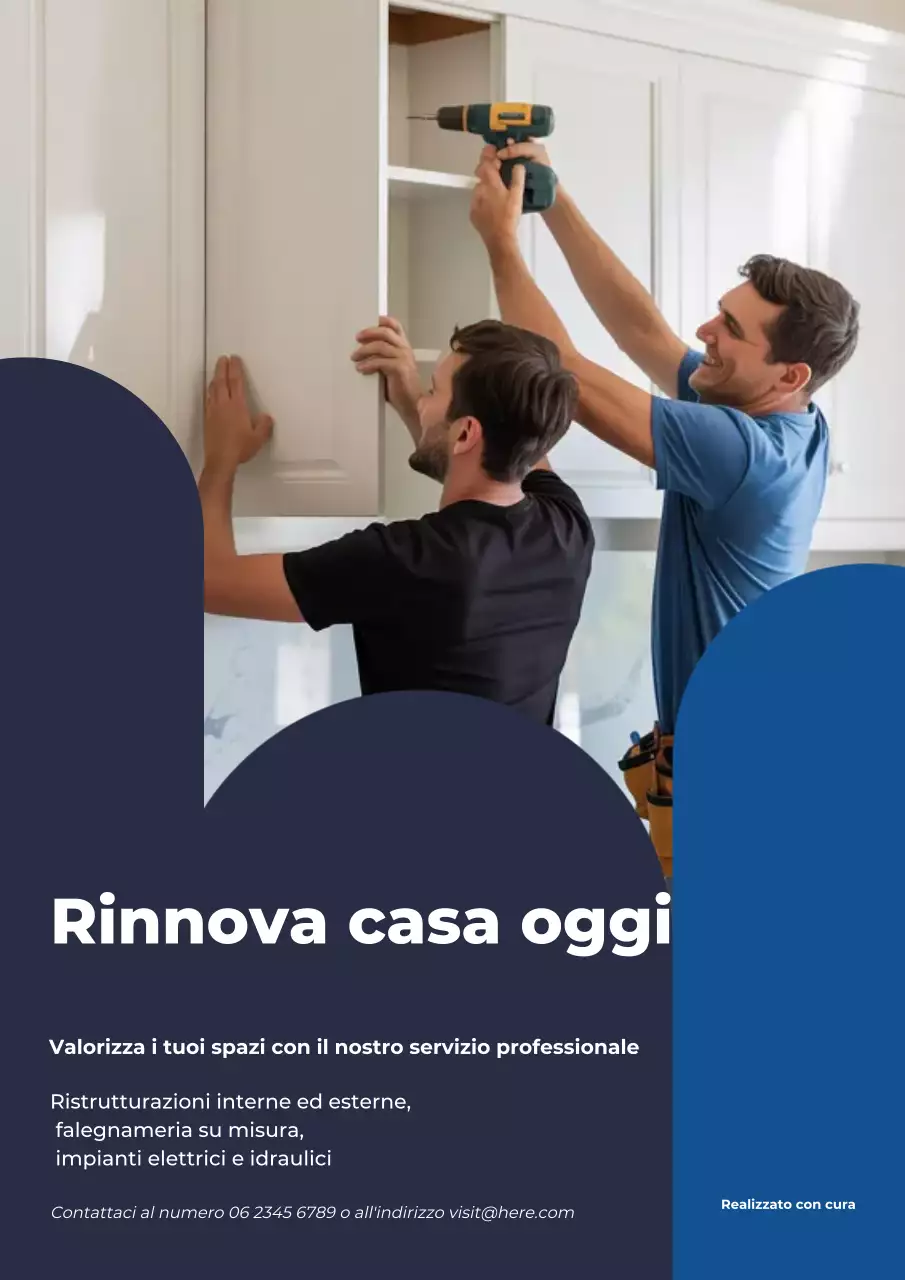 Manifesto pubblicitario per la ristrutturazione moderna della Marina