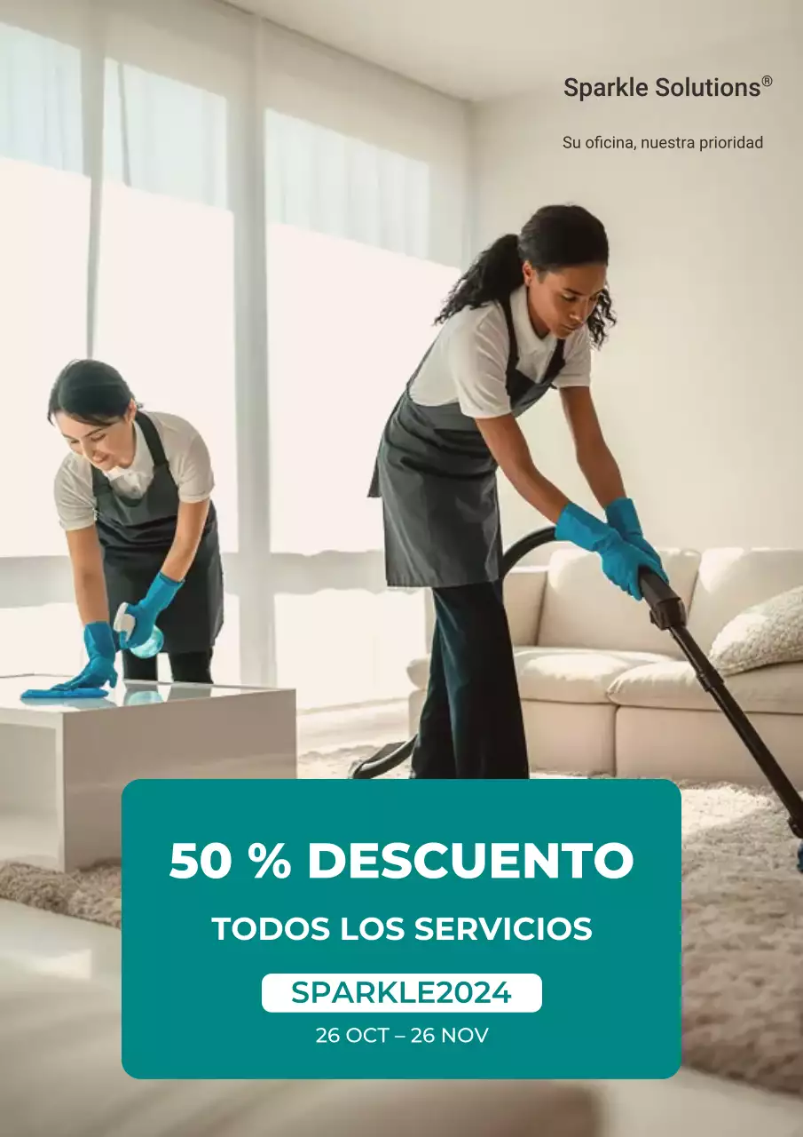 Cartel promocional de limpieza moderna en beige