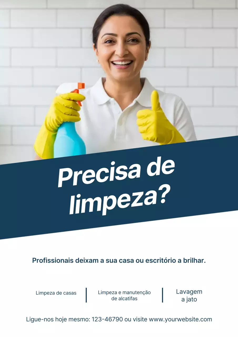 Cartaz de propaganda de limpeza moderna amarela