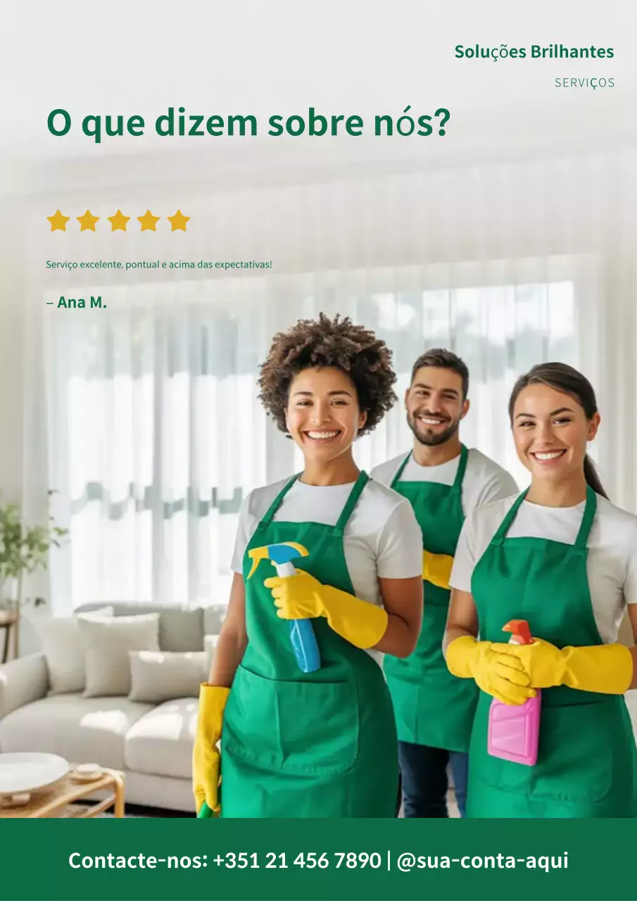 Cartaz promocional de limpeza profissional verde