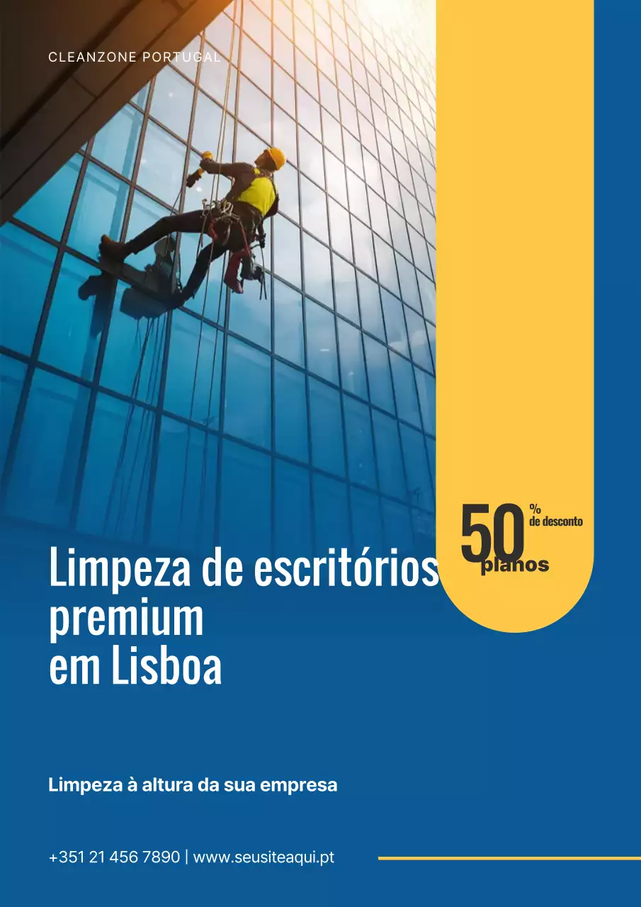 Cartaz de anúncio de serviço de limpeza moderna azul