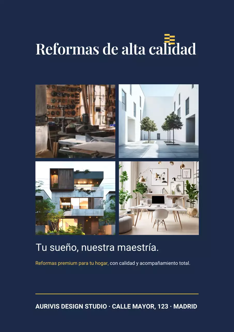 Cartel publicitario de renovación moderna de la Marina