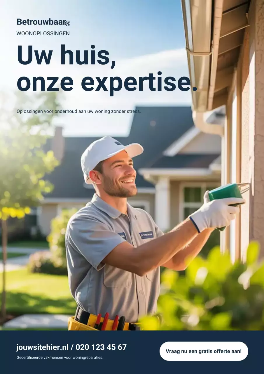Advertentieposter voor professionele thuisdiensten van de marine