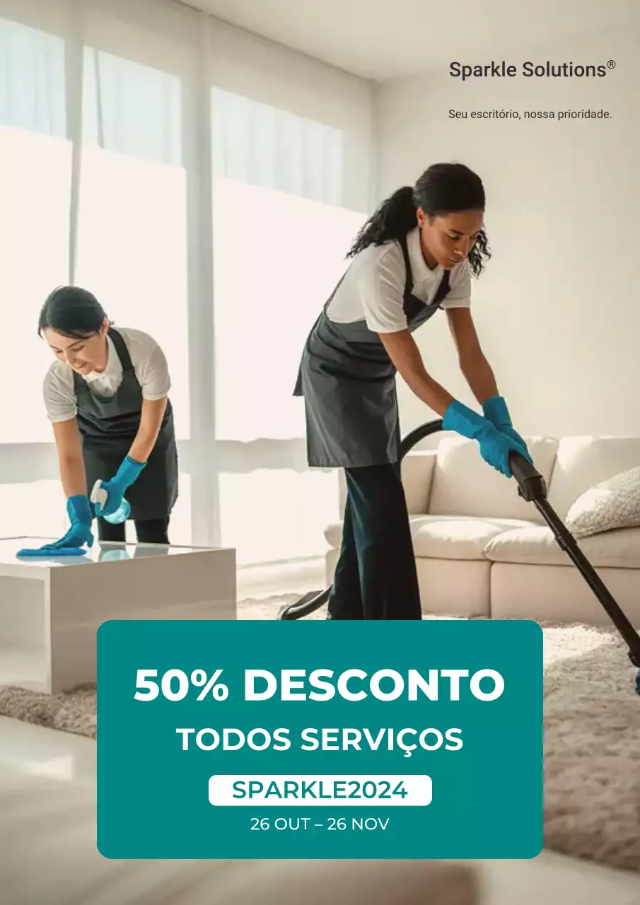 Cartaz promocional de limpeza moderna bege