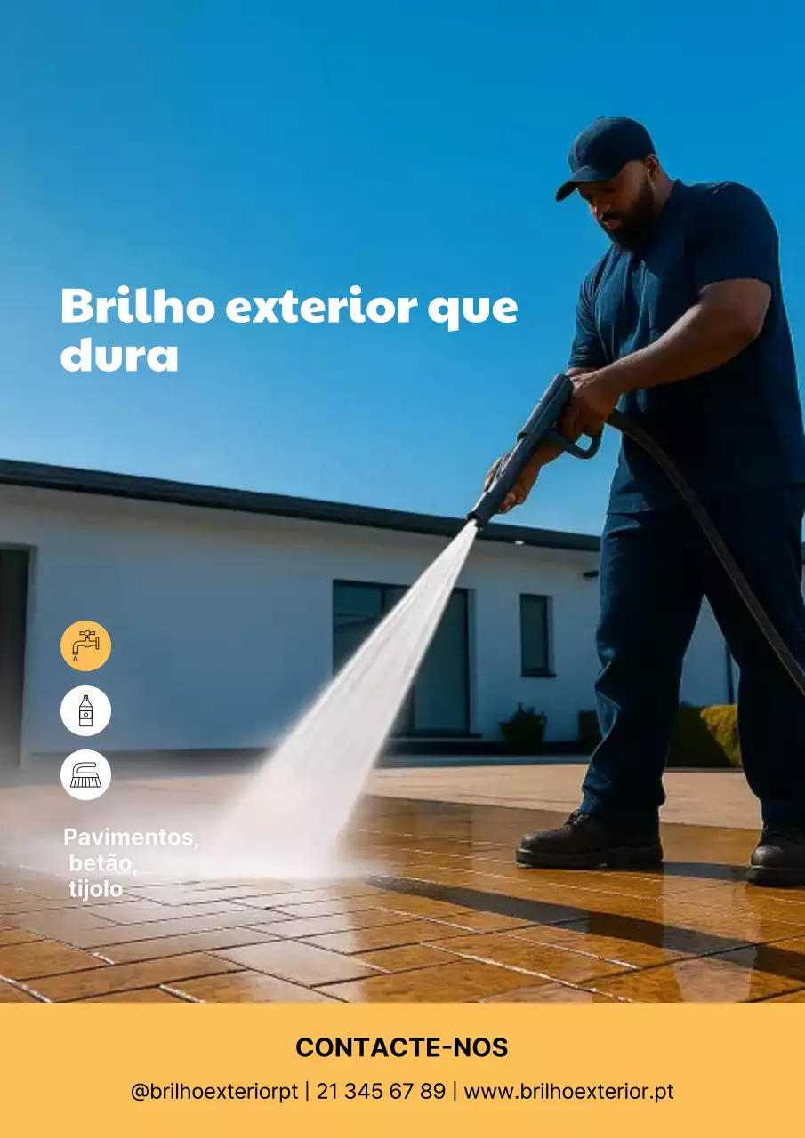Cartaz de propaganda de limpeza moderna azul