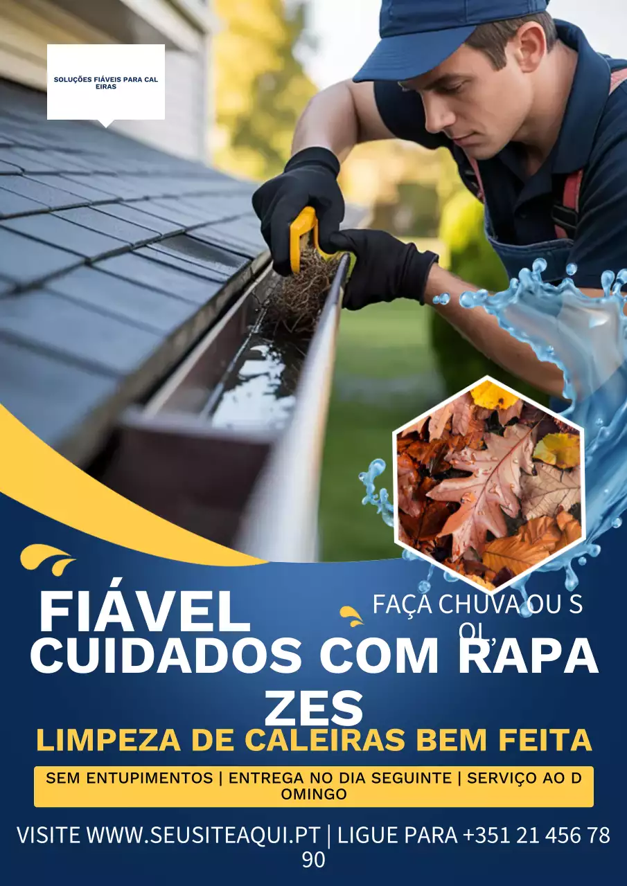 Cartaz de propaganda de calha profissional azul