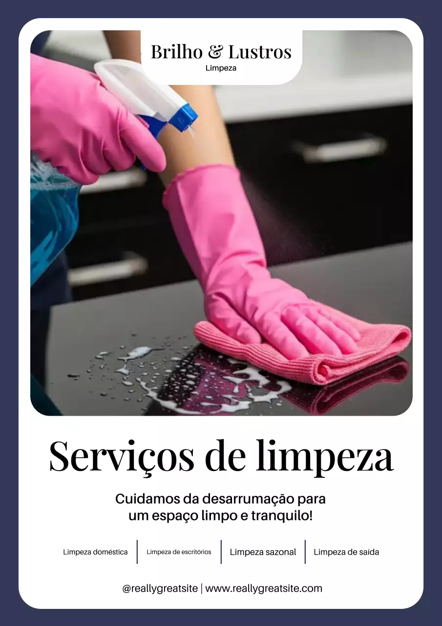 Cartaz de propaganda de limpeza moderna rosa