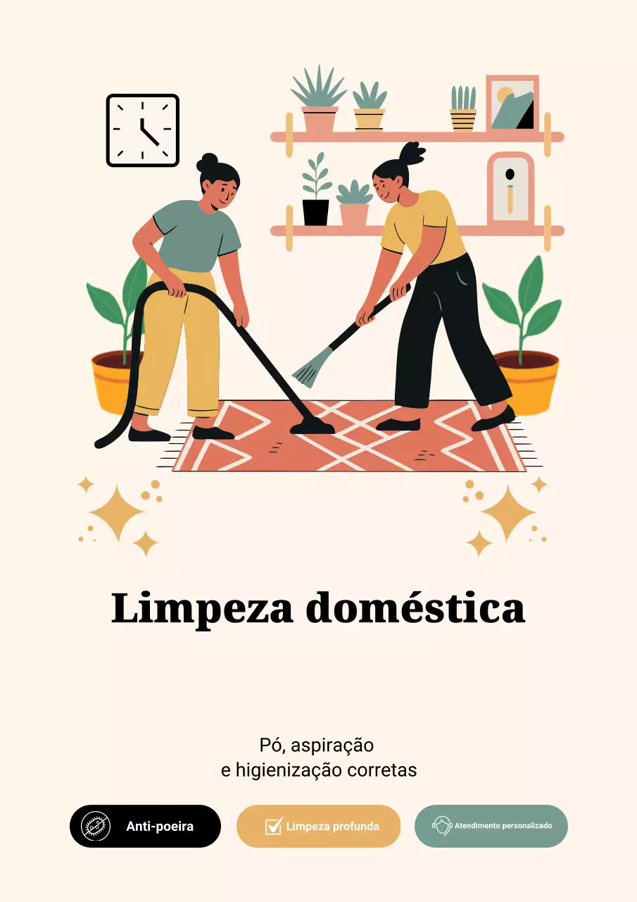 Cartaz de anúncio de limpeza moderna bege