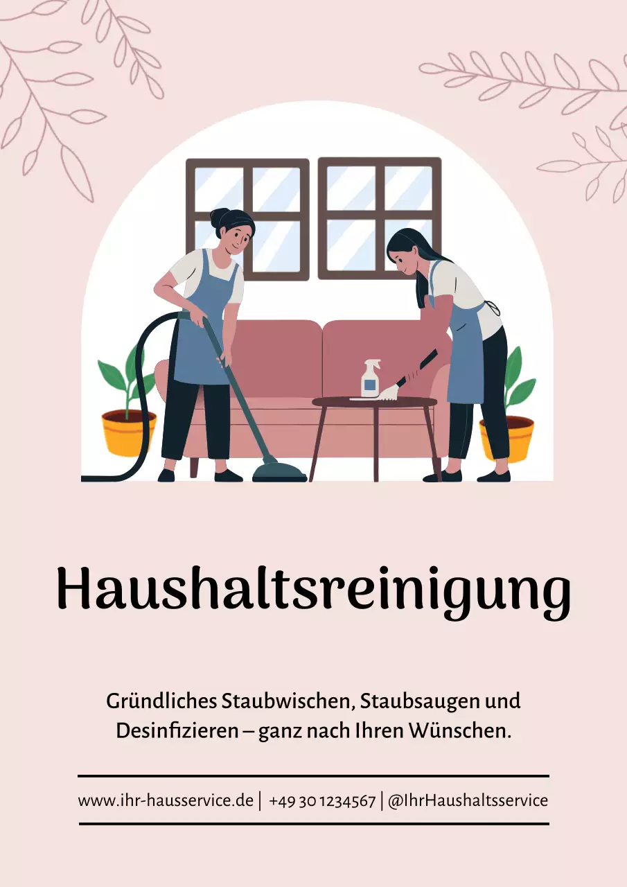 Beiges modernes Reinigungswerbeplakat