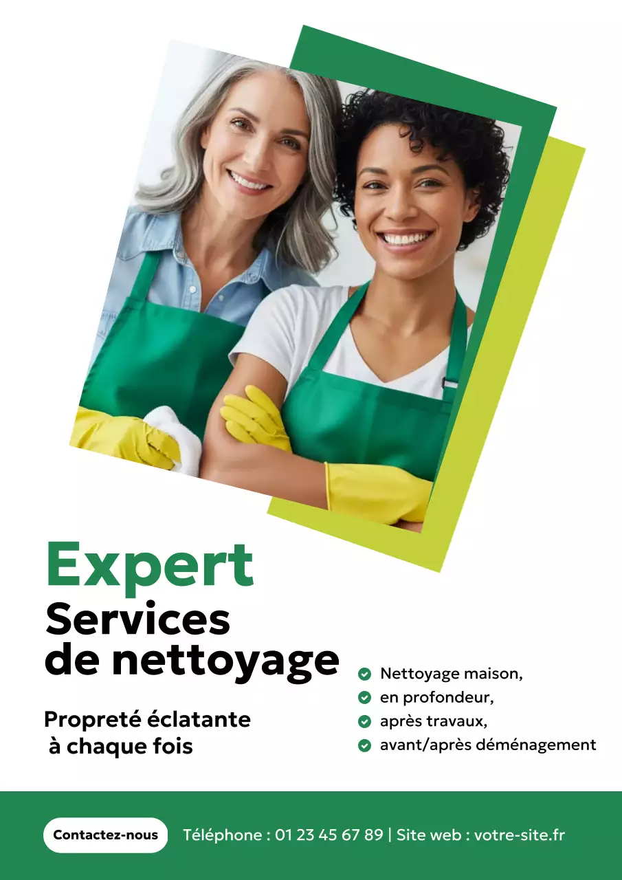 Affiche publicitaire de nettoyage moderne et écologique