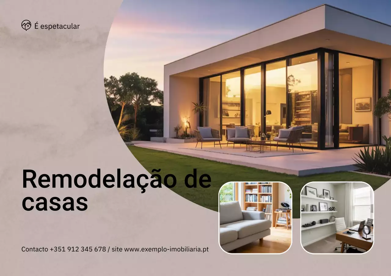 Cartaz de propaganda de casa moderna bege