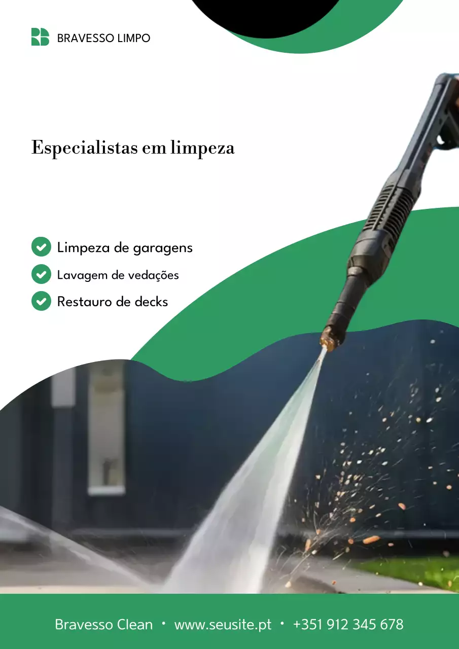Cartaz promocional de limpeza moderna e verde