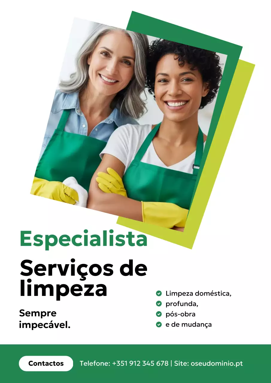 Cartaz de propaganda de limpeza moderna e verde