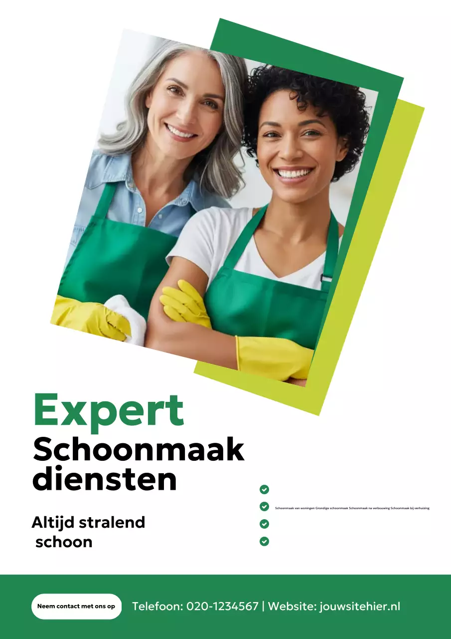 Groene moderne schoonmaakreclameposter