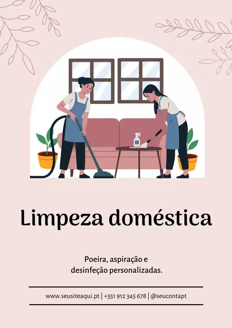 Cartaz promocional de limpeza moderna bege