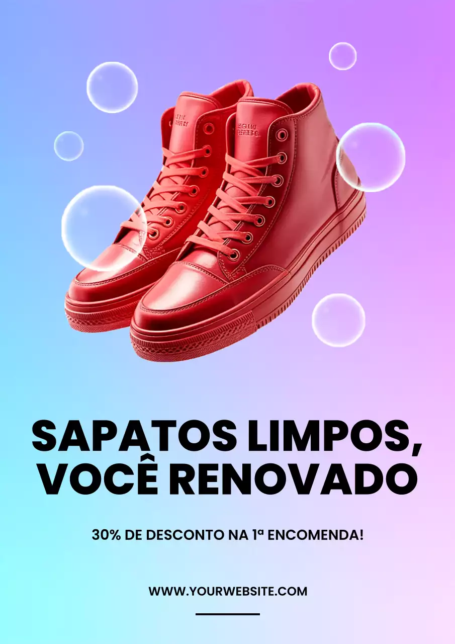 Cartaz promocional de propaganda de sapatos modernos vermelhos