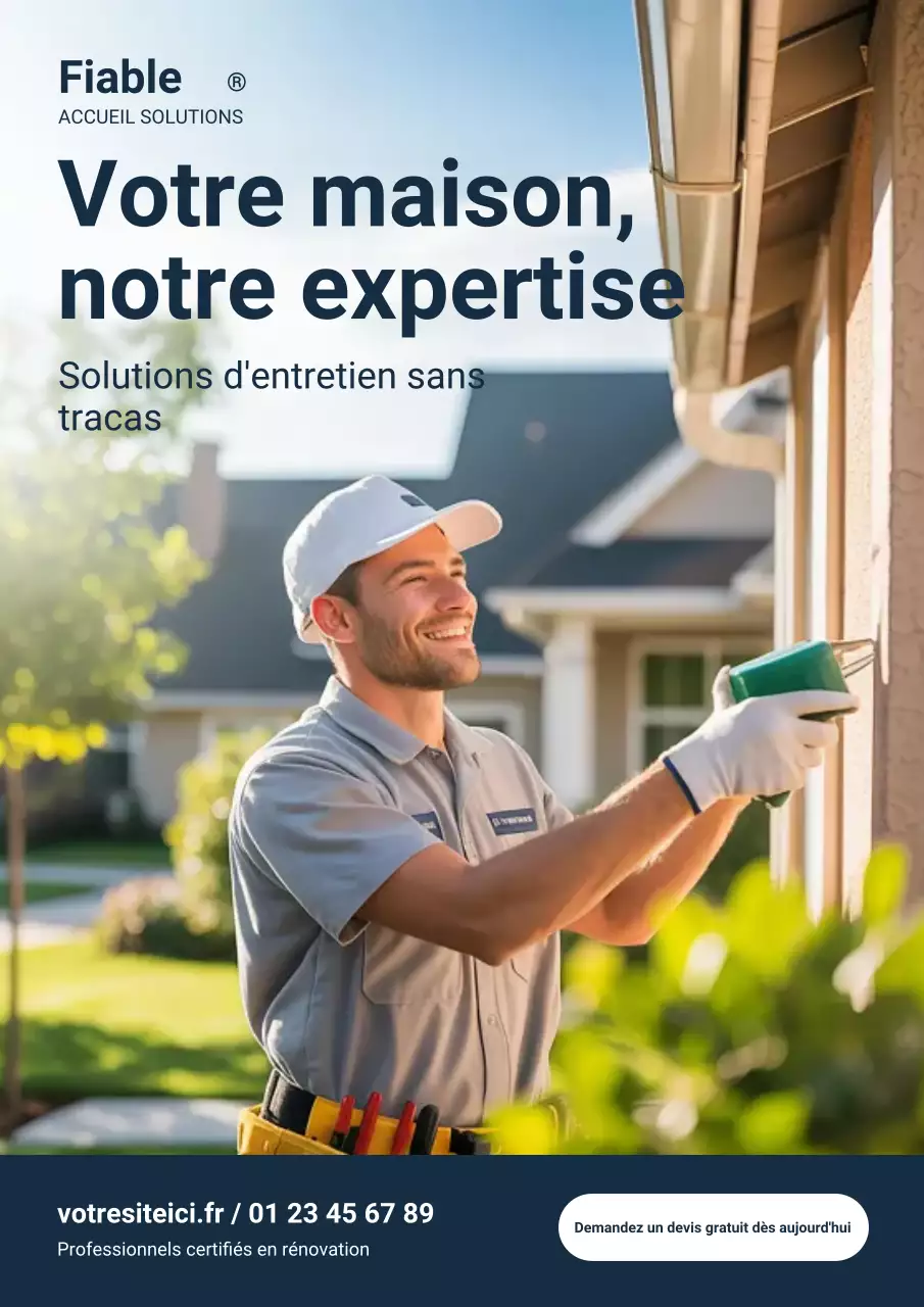 Affiche publicitaire des services professionnels à domicile de la Marine