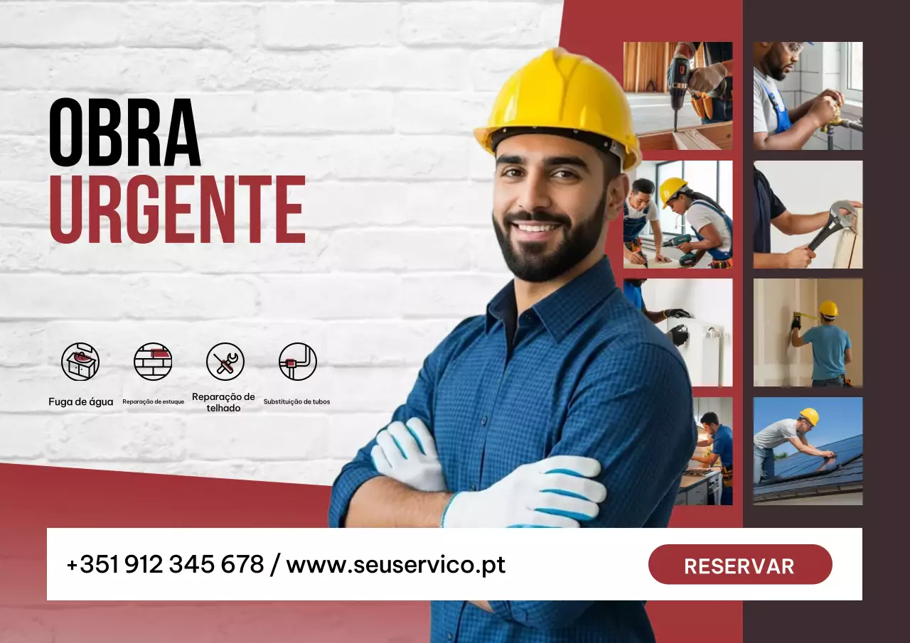 Cartaz de promoção de renovação profissional vermelho