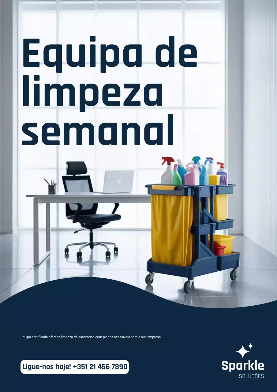 Cartaz de anúncio do serviço de limpeza moderno da Marinha