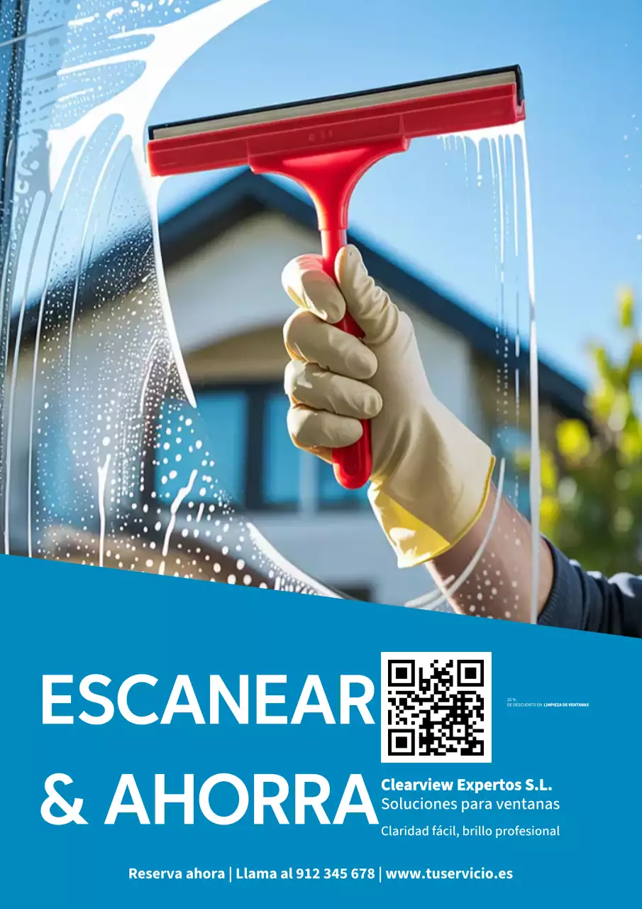 Cartel promocional de limpieza moderna azul