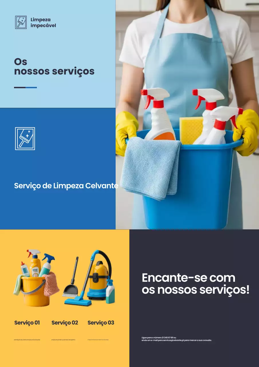 Cartaz de propaganda de limpeza moderna azul