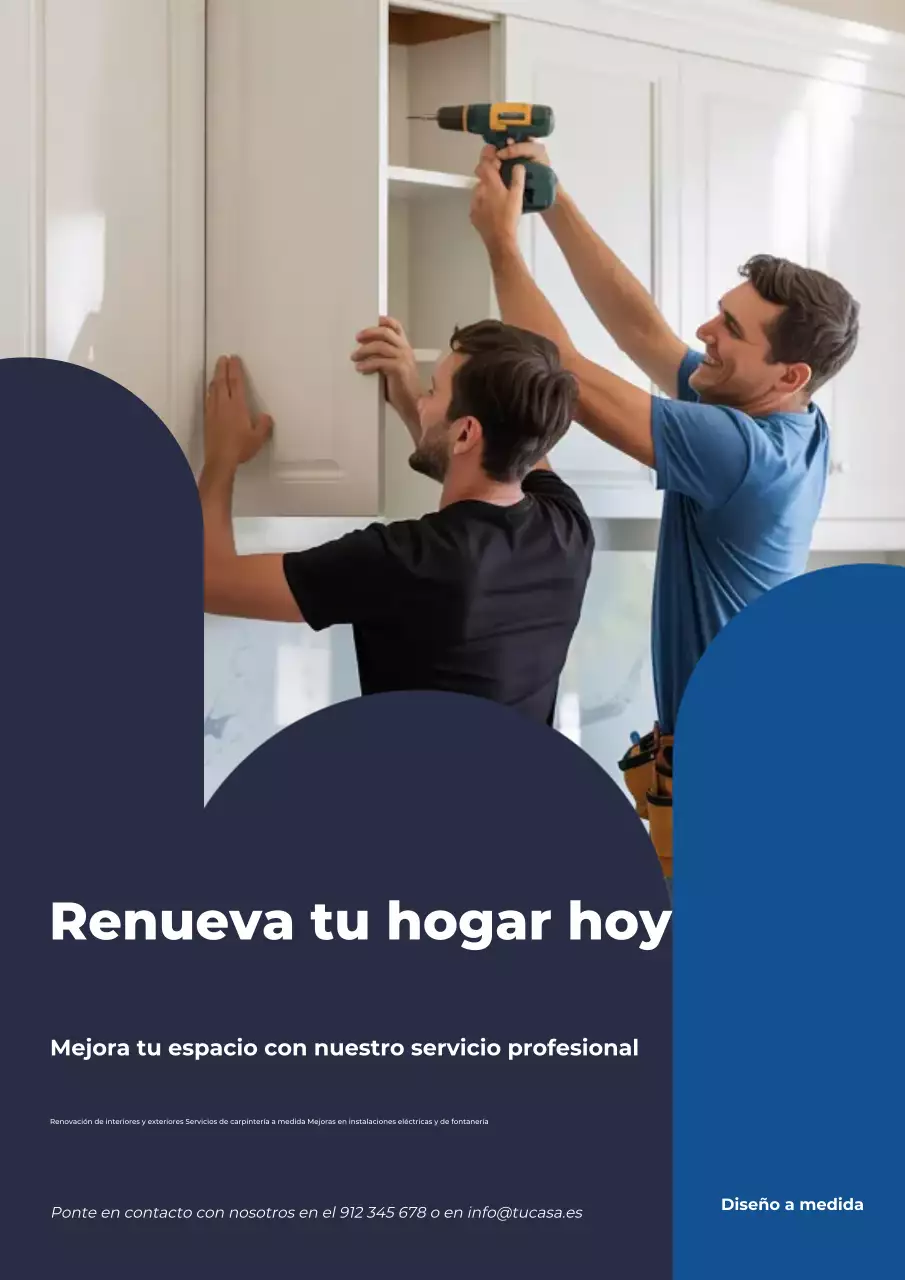 Cartel publicitario de renovación moderna de la Marina