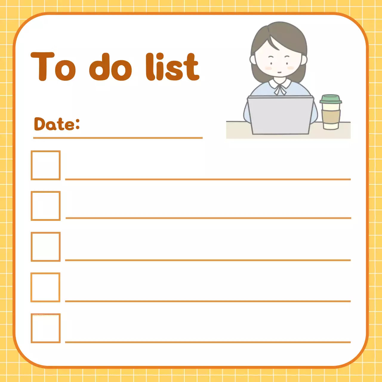 노란색 심플한 오늘의 할일