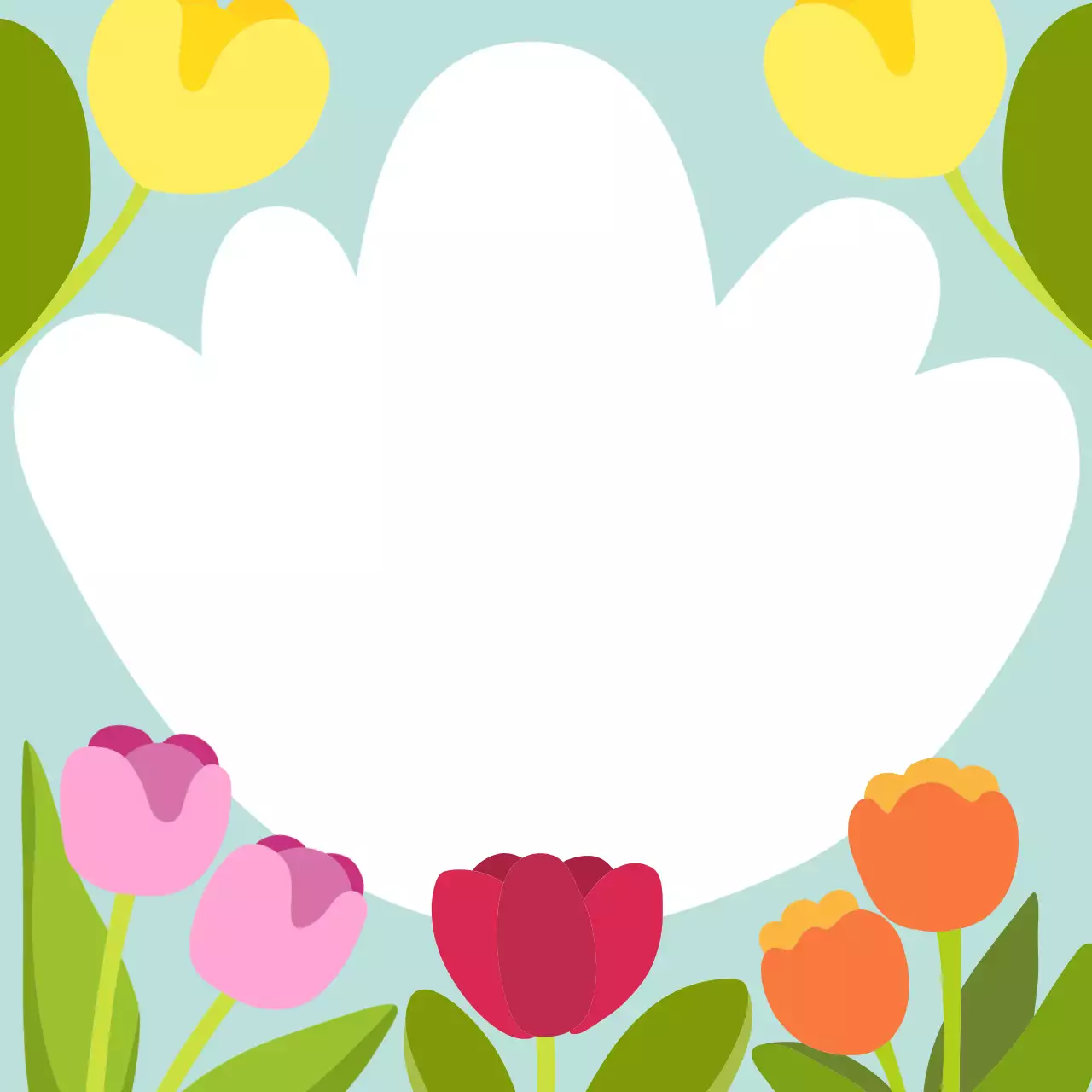 연두 아기자기한 봄꽃 문구