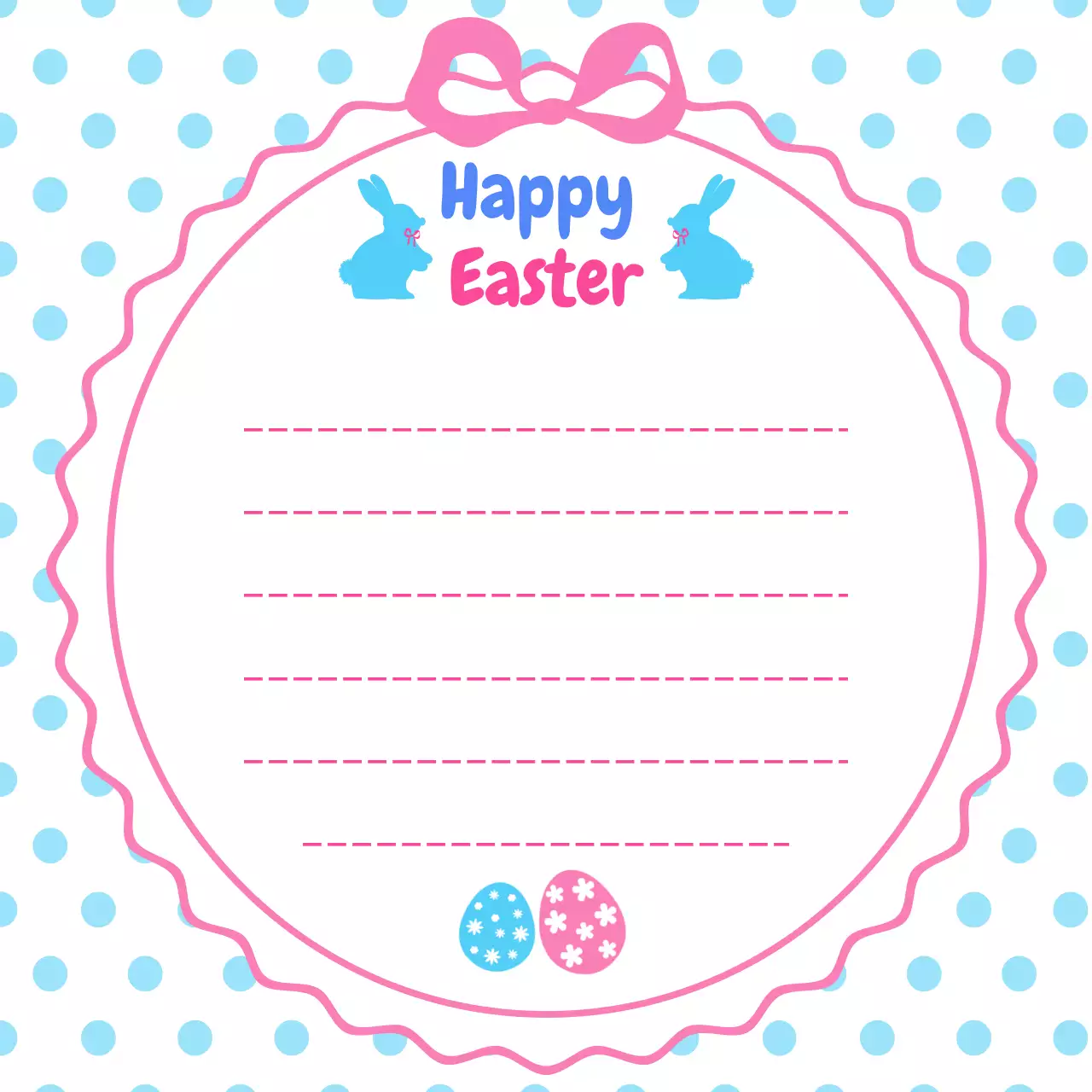 핑크 아기자기한 부활절 편지