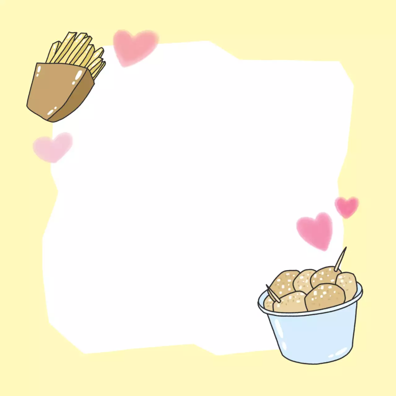 노랑 아기자기한 간식 홍보