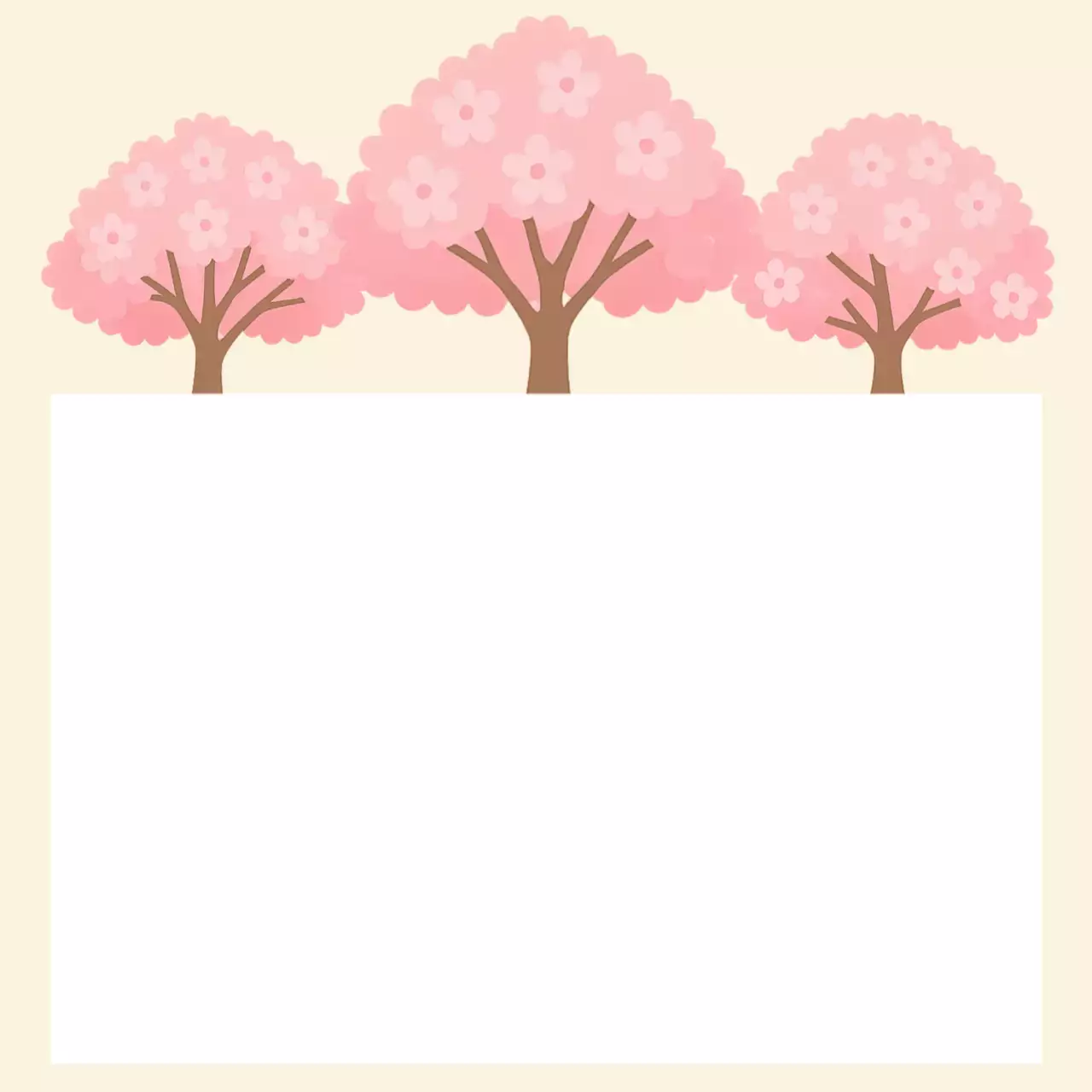 분홍색 심플 봄꽃 안내