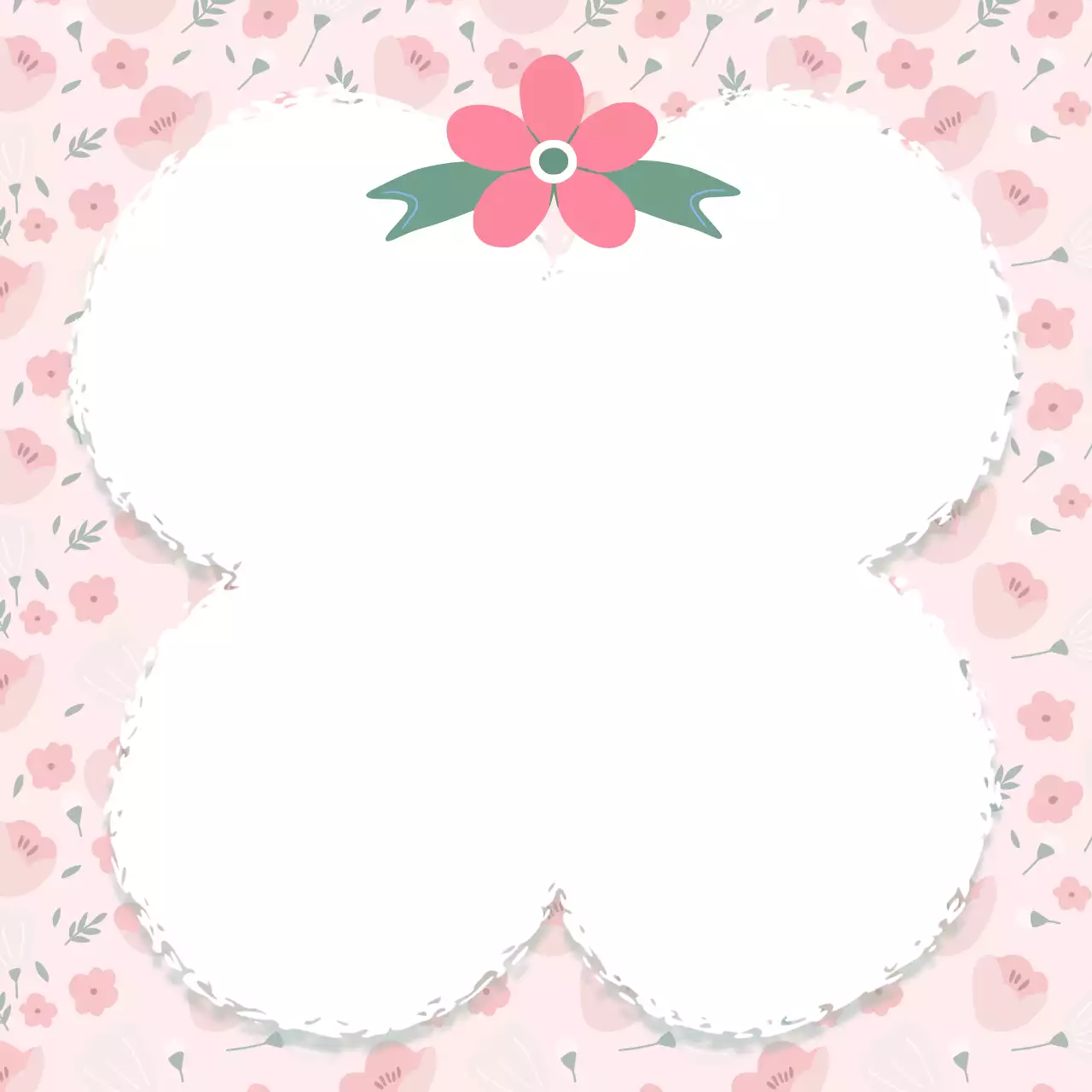 분홍색 심플 꽃패턴 미니 노트