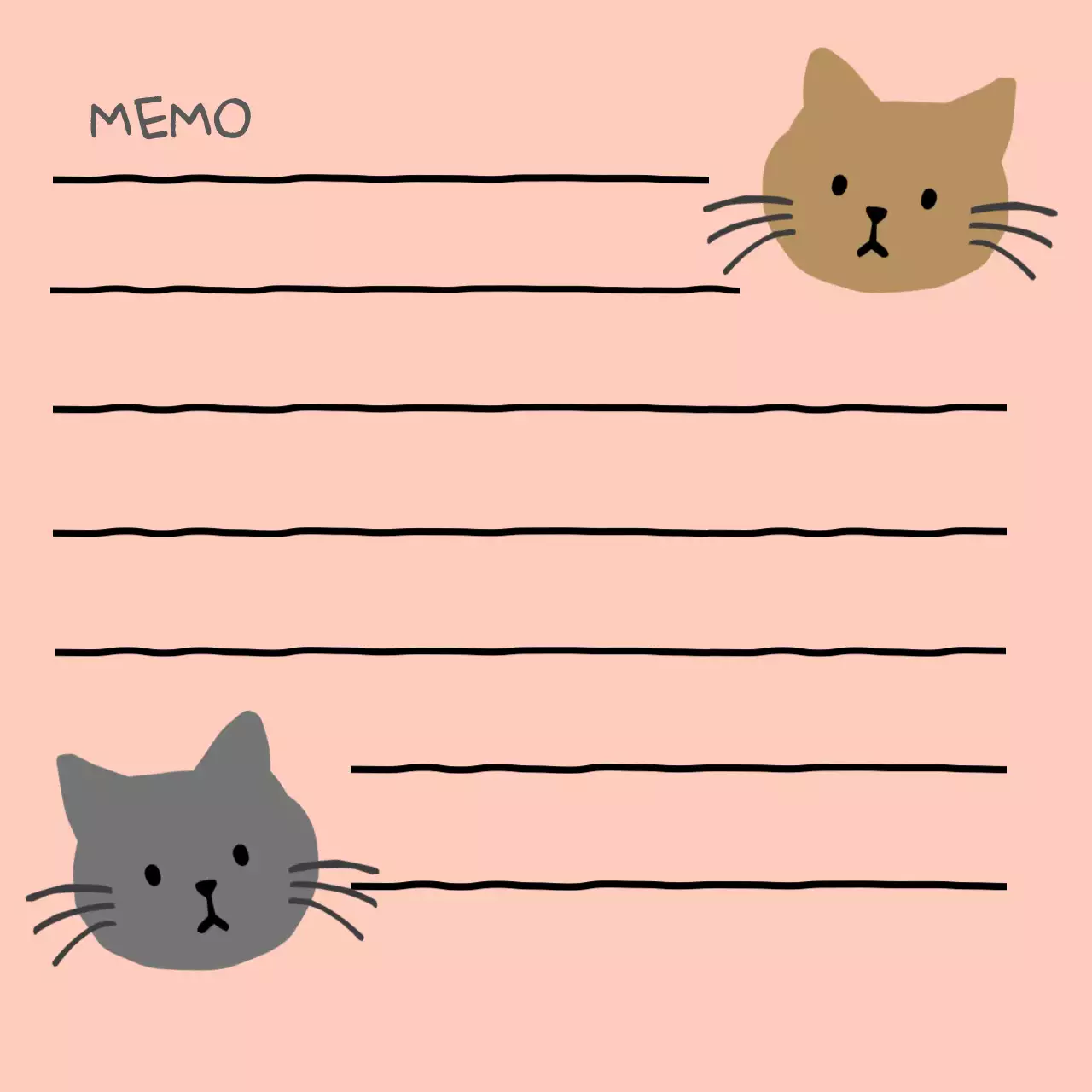 분홍색 아기자기한 고양이 노트