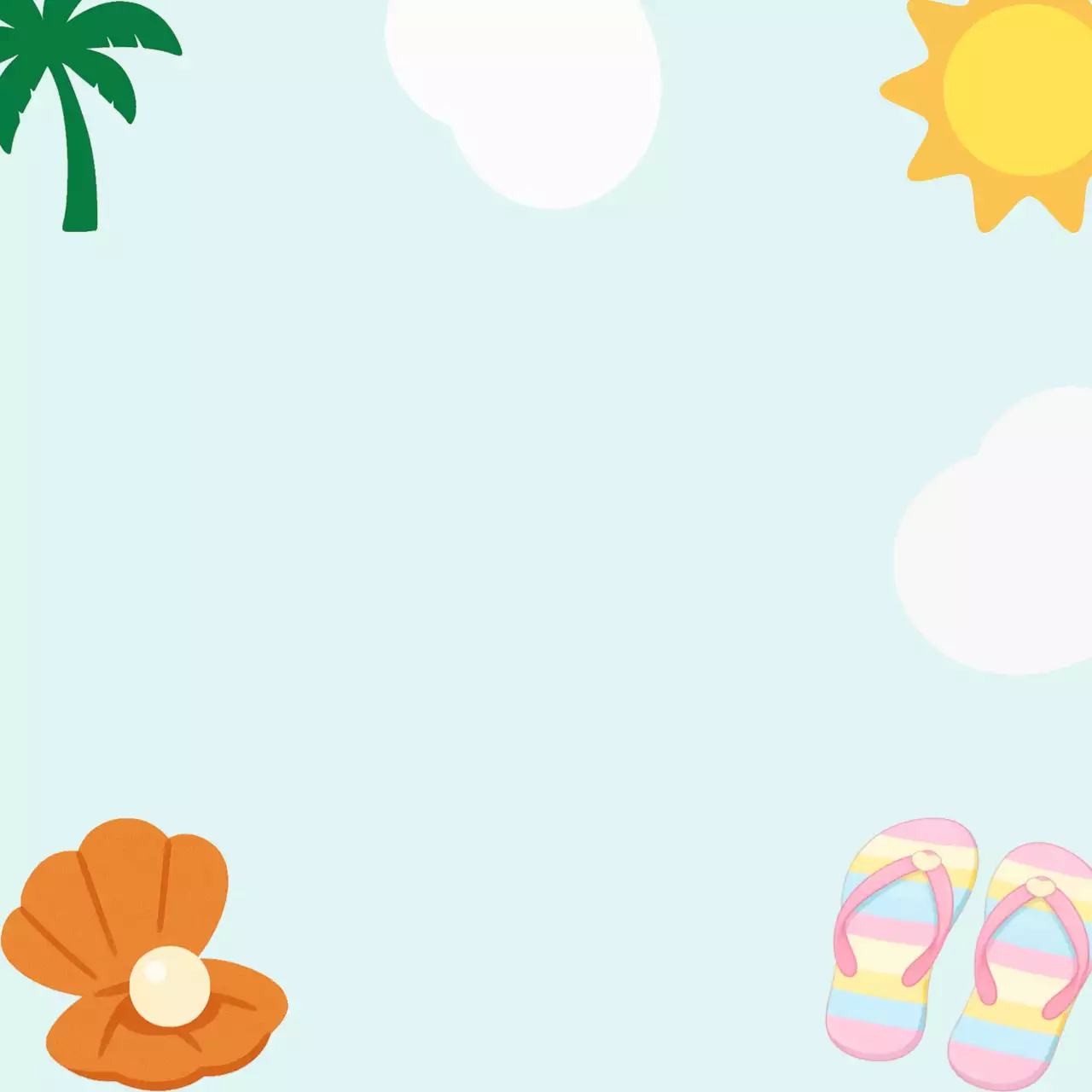 하늘색 심플 여름 휴가 노트