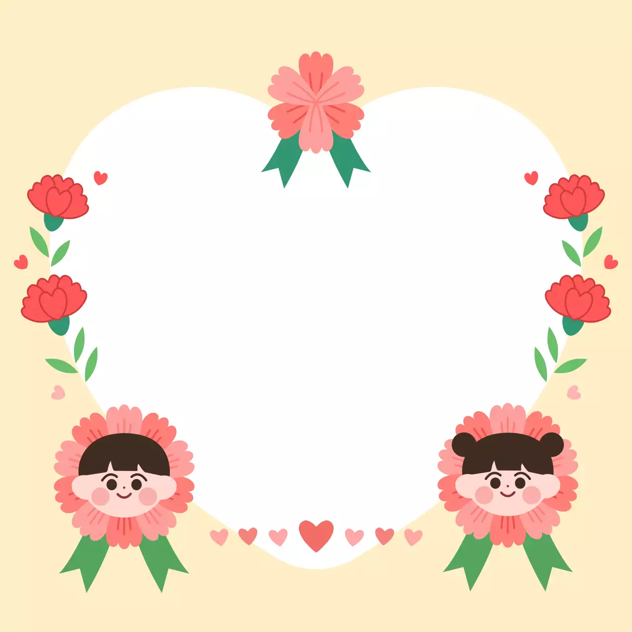 노란색 아기자기한 어버이날 기념